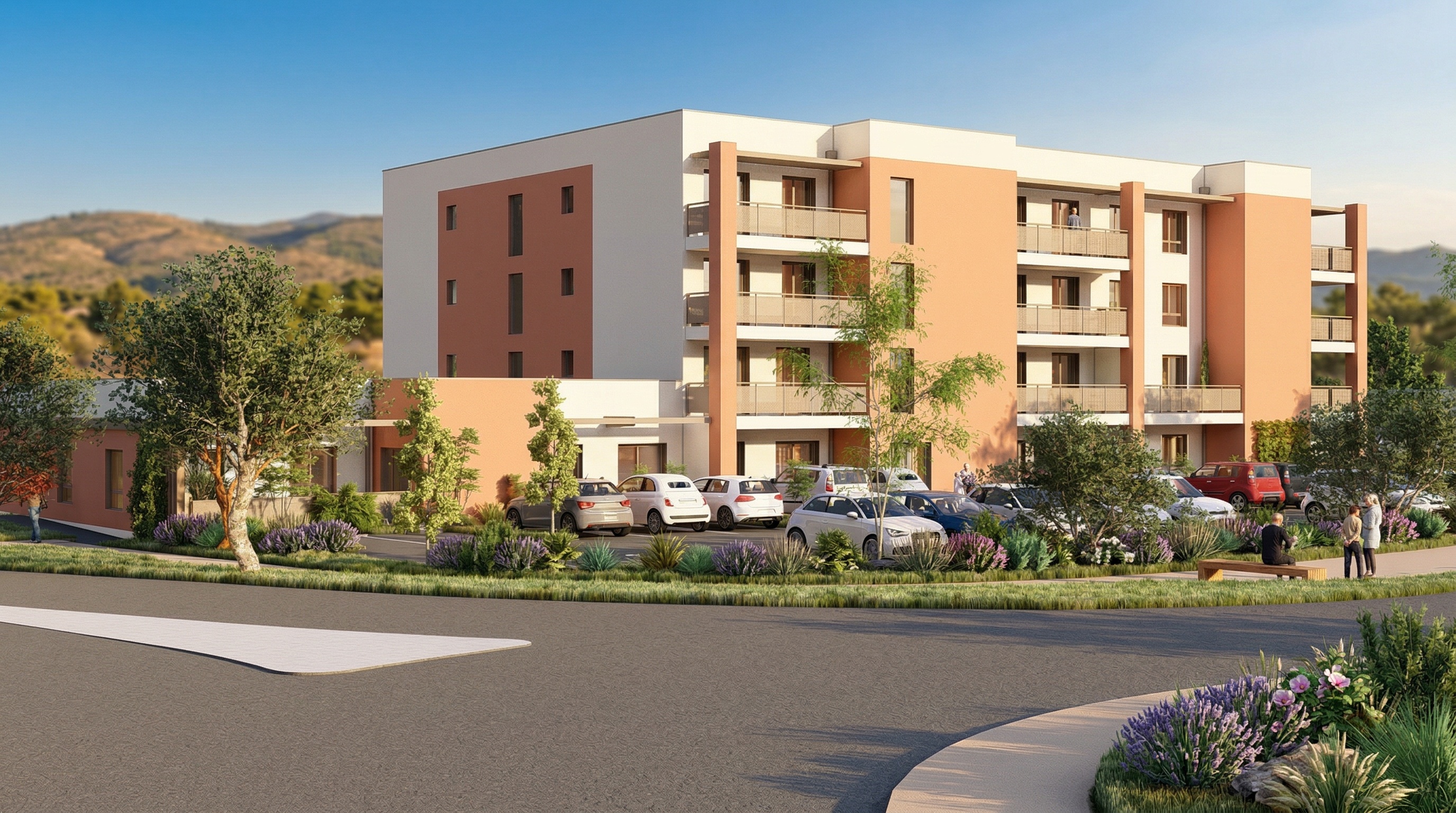 Perspective 1 of the collective housing project